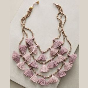 Anthropologie Gia Layered Bib Tassel Necklace